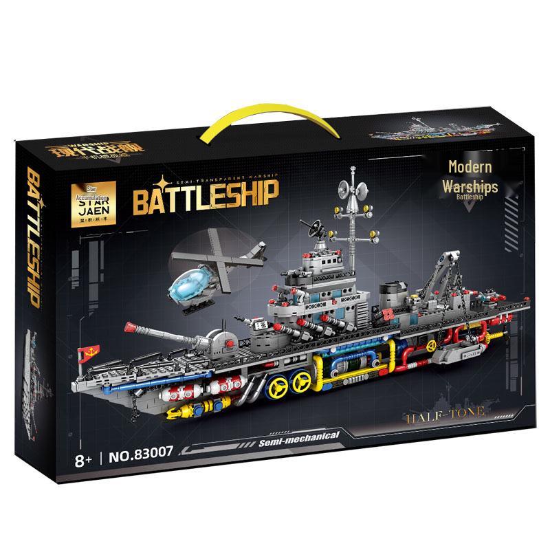 Xingji 83007 Aircraft Carrier & Military Tank Building Set - Compatible with Lego, Space Cruiser Educational Toy.