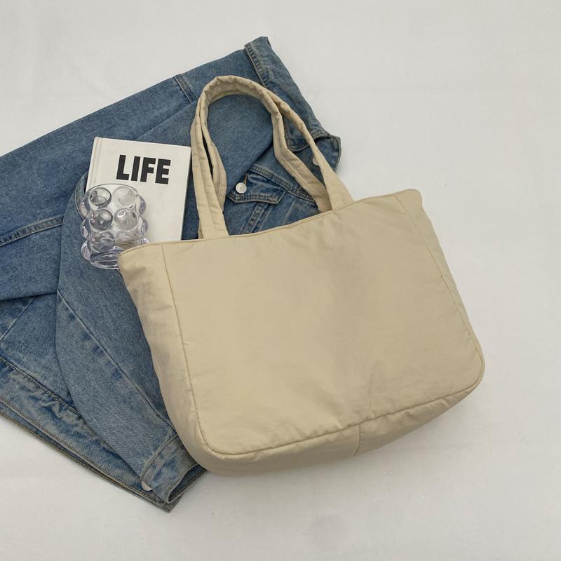 Einfarbige Handtasche, große Kapazität, Damen-Einkaufstasche, Pendler-Umhängetasche