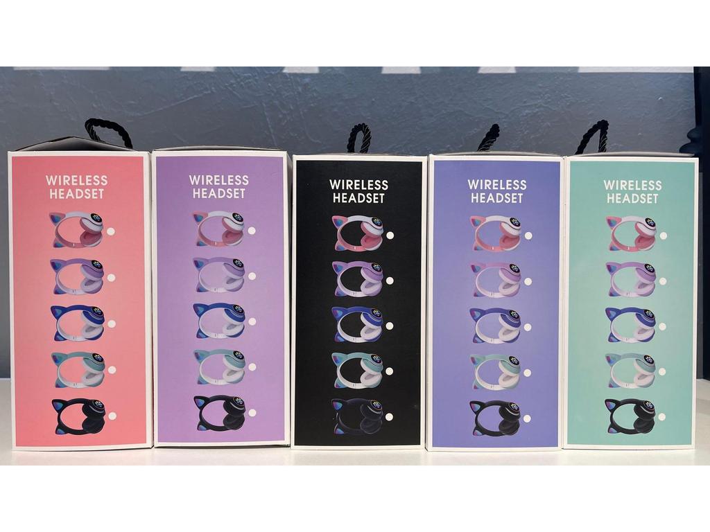 New JST-28 Cat Ear Bluetooth Headphones: Foldable, Over-Ear, Luminous, Wireless.