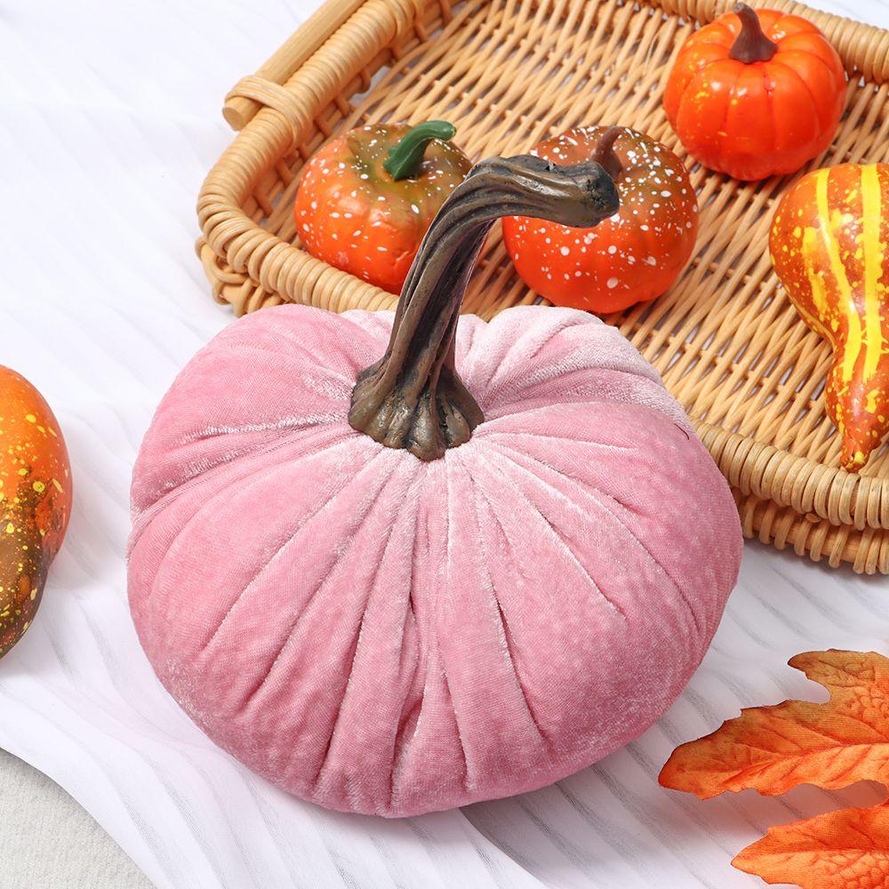 Cute Handmade Exquisite Soft Stuffed Pumpki Pumpkins Decor Plush Throw Pillows Velvet Pillow