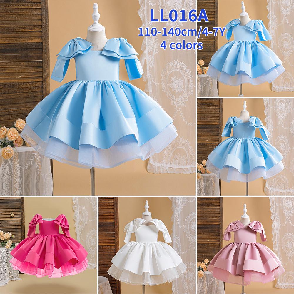 Robe de Princesse Satinée pour Filles – Jupe Plissée Papillon pour l'Été et la Remise des Diplômes