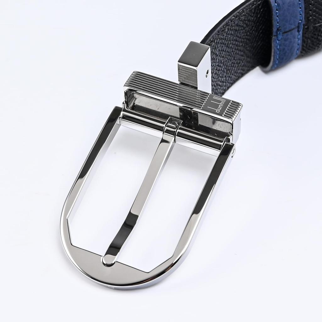 Dunhill 35mm Reversible Saddle Buckle Navy and 23F4T34CD059 Men's Belt, Black, (95) [Used]