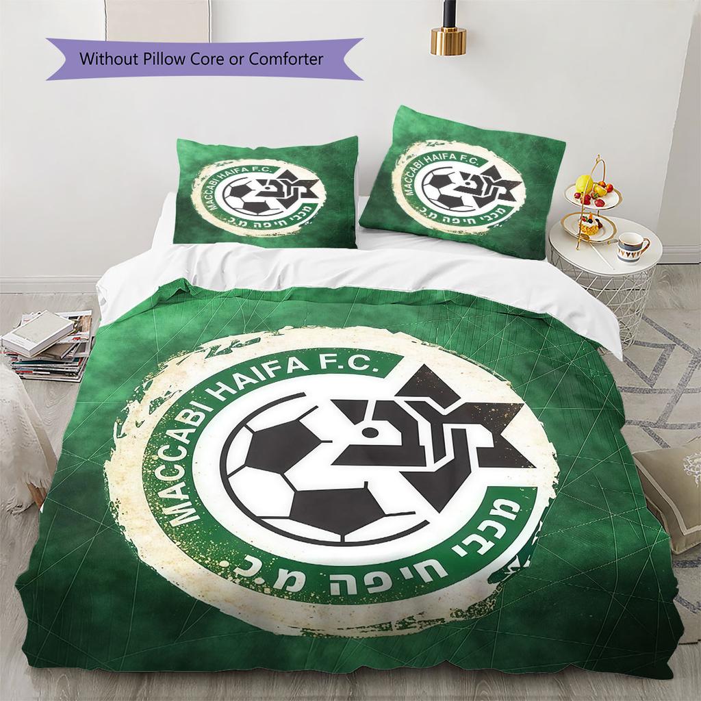 Maccabi Haifa Art Pattern Bedding Home Decoration Birthday Gift ( 1 duvet cover + 2 pillowcase, without core),fan merchandise.