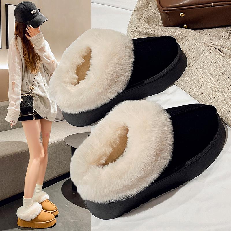 Fashion Women's Non-slip Short Boots 2024 Winter Designer Warm Thickened Anti-skid Snow Boots Ladies Platform Goth Shoes Botas De Mujer