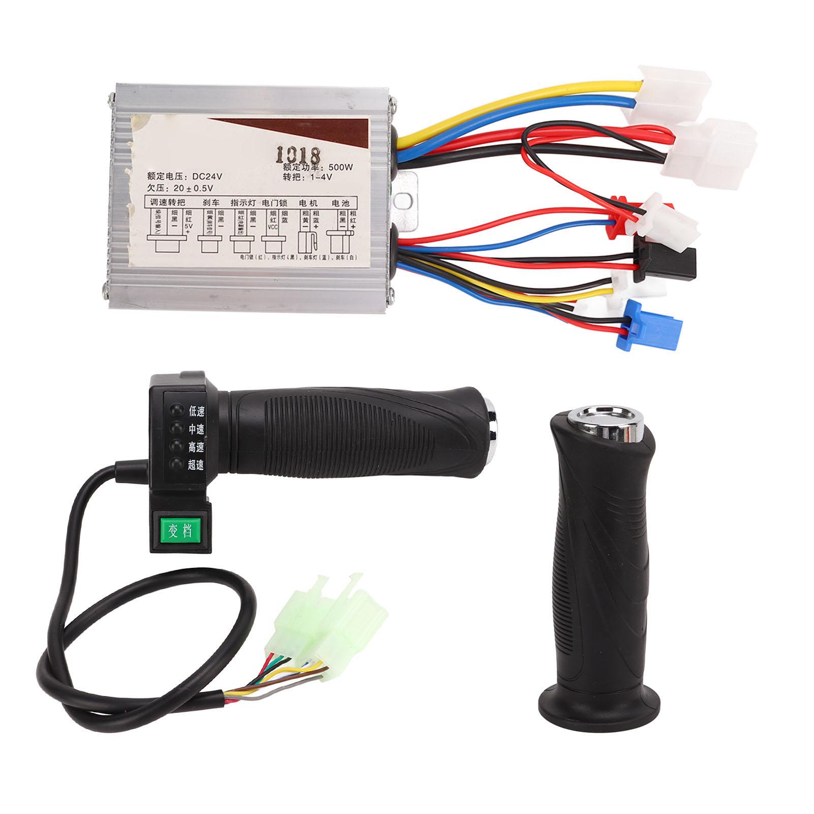 Juego de Empuñaduras Aceleradoras de Controlador Cepilladas Buena Disipación de Calor 4 Velocidades 24V 500W Kit Controlador de Motor para Bicicleta Eléctrica gray