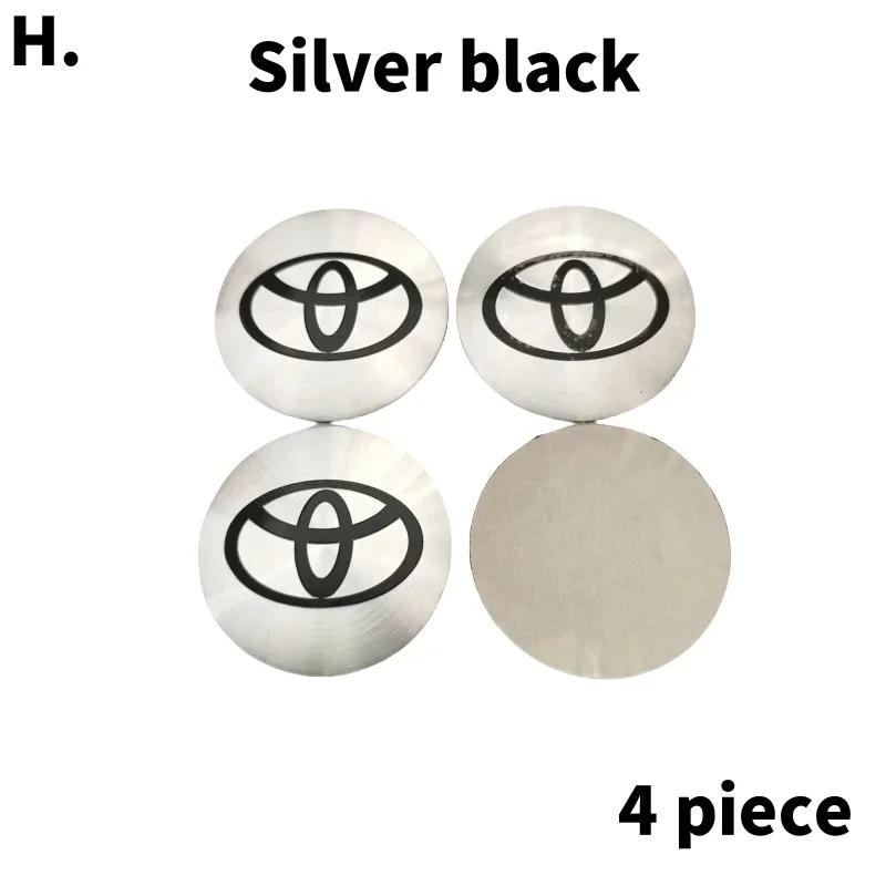 4pcs 56mm Aluminum Alloy logo Wheel Center Hub Cap Badge sticker For Toyota Prado Rav4 Yaris Hilux Prius Corolla Camry Accessory