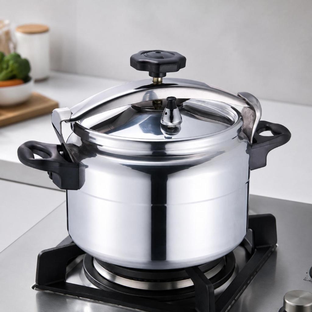 Stovetop Compatible Aluminum Pressure Cooker Heat-Resistant Non-Electric