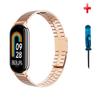 Stainless Steel Strap for Xiaomi Band 8/9/10 NFC - Metal Bamboo Three-Bead Buckle