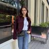 2025 Women's Casual Woolen Coat with Zipper and Big Pockets, Spring/Autumn Fashion, European & American Style, Loose Lapel Design