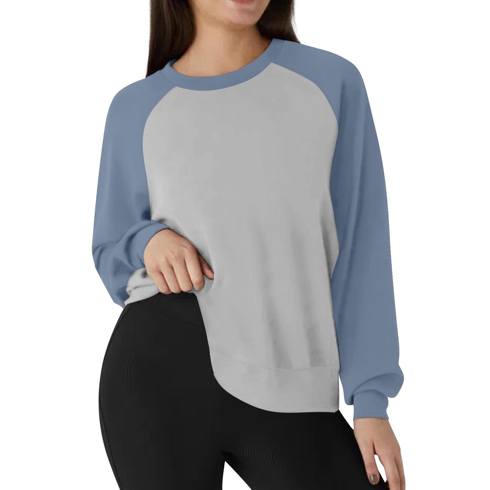 Женская повседневная свободная толстовка-пуловер, однотонная толстовка с длинными рукавами M