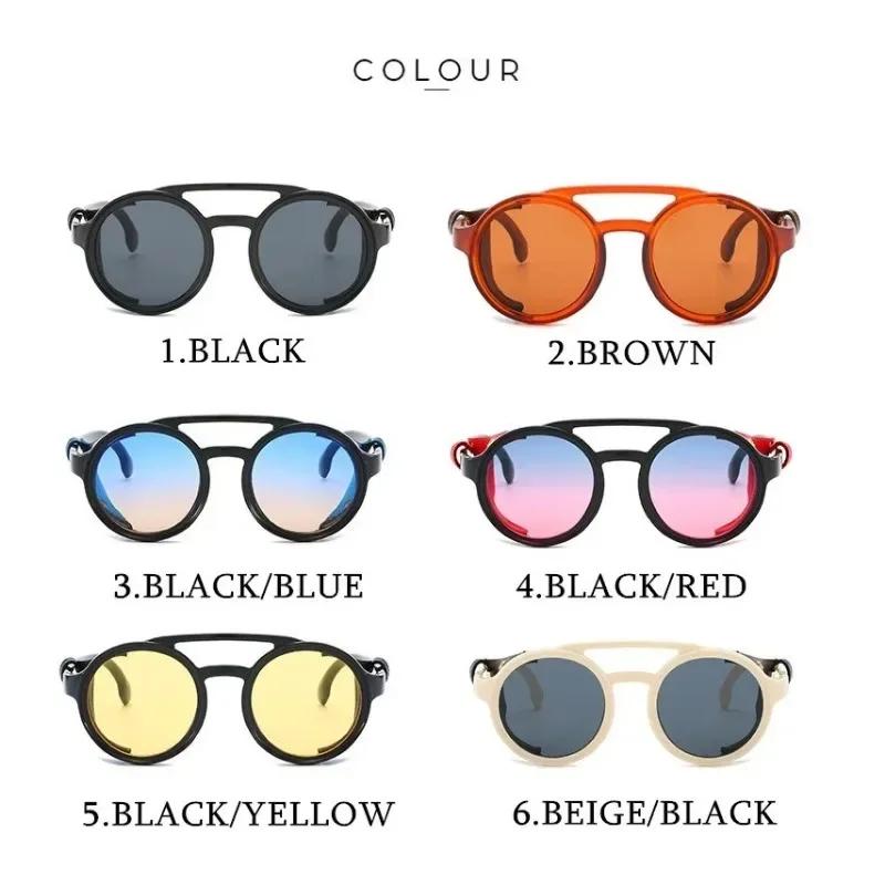 Vintage Retro Round Sunglasses for Mens Womens Cyber Punk Glasses Gothic Steampunk Sunglasses UV400 Glasses Oculos De Sol