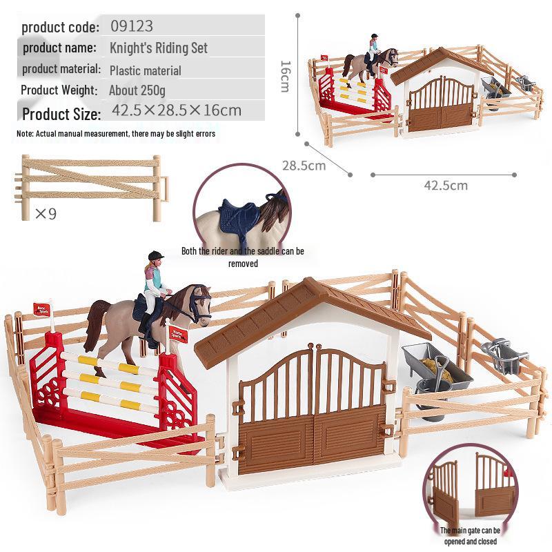 Farm Animal and Human Figures Playset with Fences: Rabbit, Sheep, Donkey, Cow - Parent-Child Simulation Toy