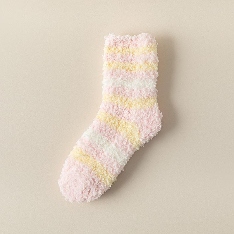 Women's Mid-Calf Coral Fleece Sleep Socks - Warm Home Floor Socks