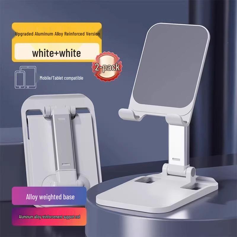 Adjustable Aluminum Phone & Tablet Stand: Weighted Base, Foldable Design