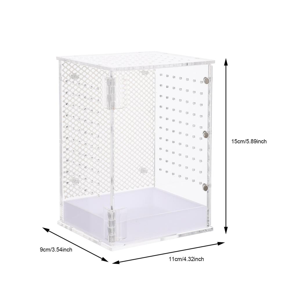 Tank Reptile Pet Terrarium Feeding Container Enclosure Mantis Reptiles Praying Habitat White