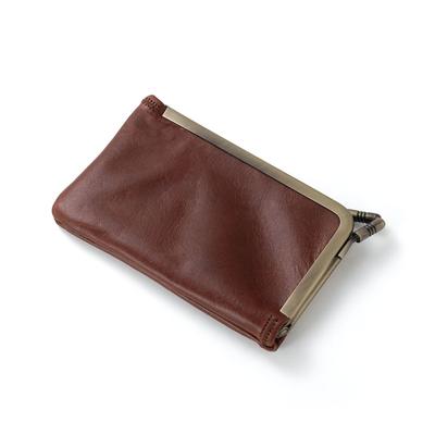 NARU Genuine Tochigi Leather Coin Purse, Square, for Men and Women, Pass Case, Mini Wallet, Small, Stylish, Popular Brand, Made In Japan (Brown)