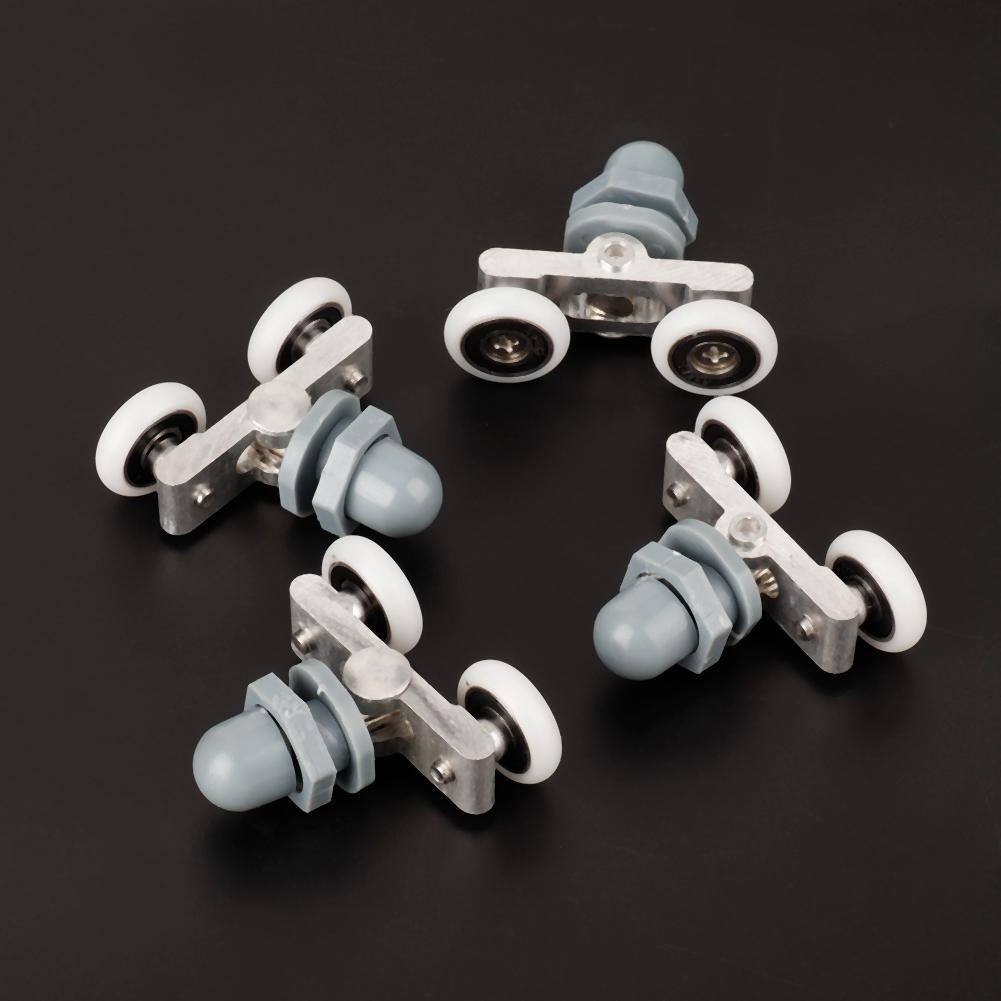 4pcs Durable Double Sliding Roller Track Door Wheel Bathroom Glass Door