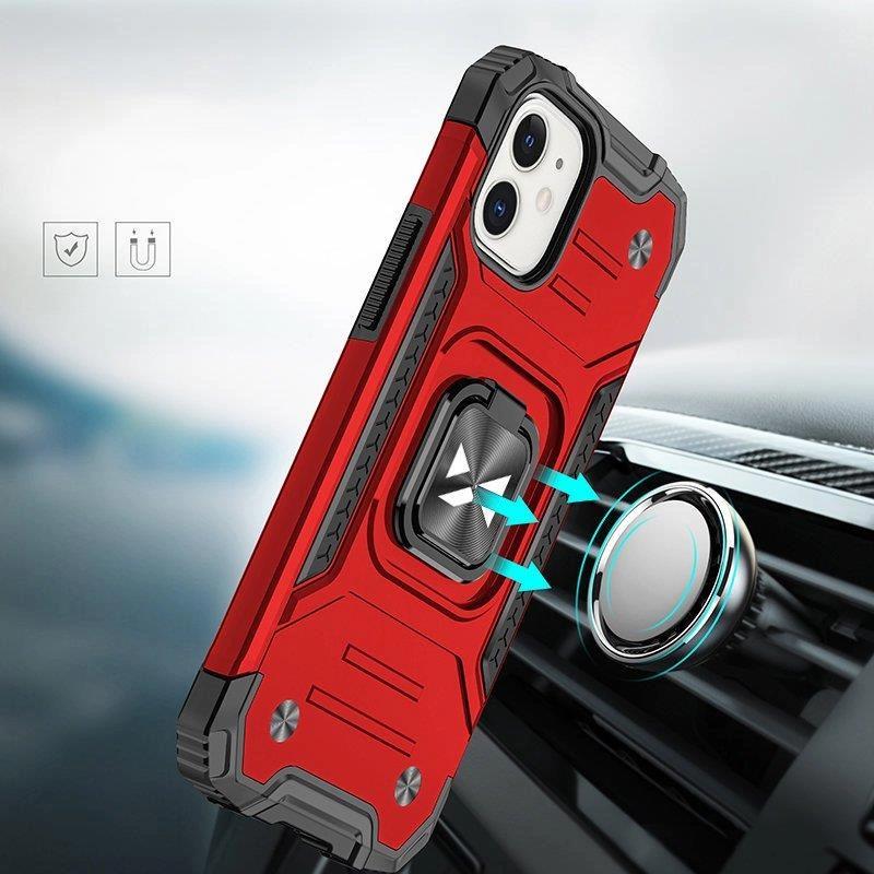 Wozinsky Ring Armor Etui Iphone 14 Plus Pancerny Pokrowiec Uchwyt Magnetyczny Ring Czerwone
