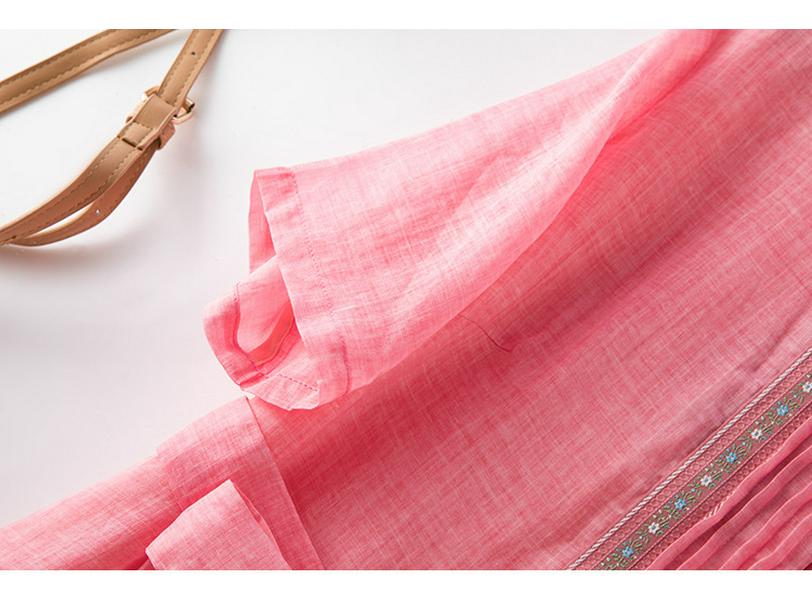 2026 Summer Ethnic Ramie Slim-Fit Long Dress - Women's Waist-Cinching, High-End Style