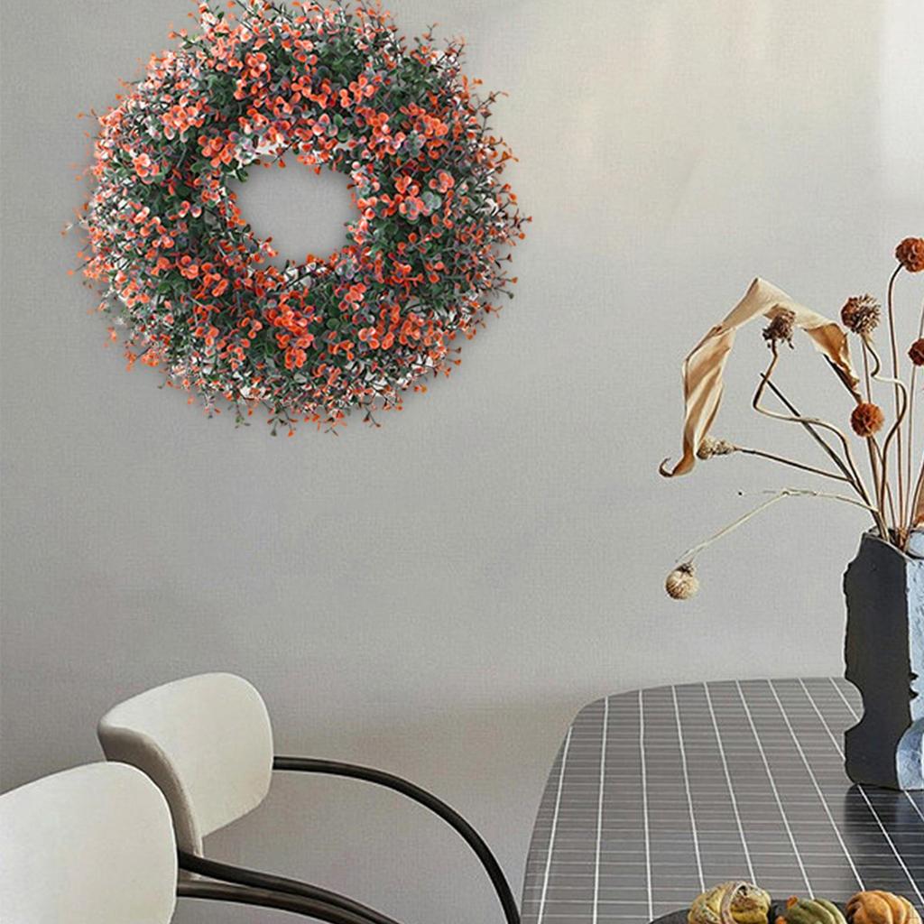 Artificial Garland Floral Hoop Green Leaves Wreath Simulation Wreaths for Home Decor