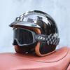 Orz-058C Retro Motorcycle Helmet, Men's and Women's Motorcycle Safety Helmet, Electric Car Four Seasons 3/4 Half Helmet