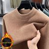 Men's Autumn/Winter Cashmere Sweater - High Neck, Knitted, Crystal Mink, Plus Velvet, Pullover for Middle-aged.