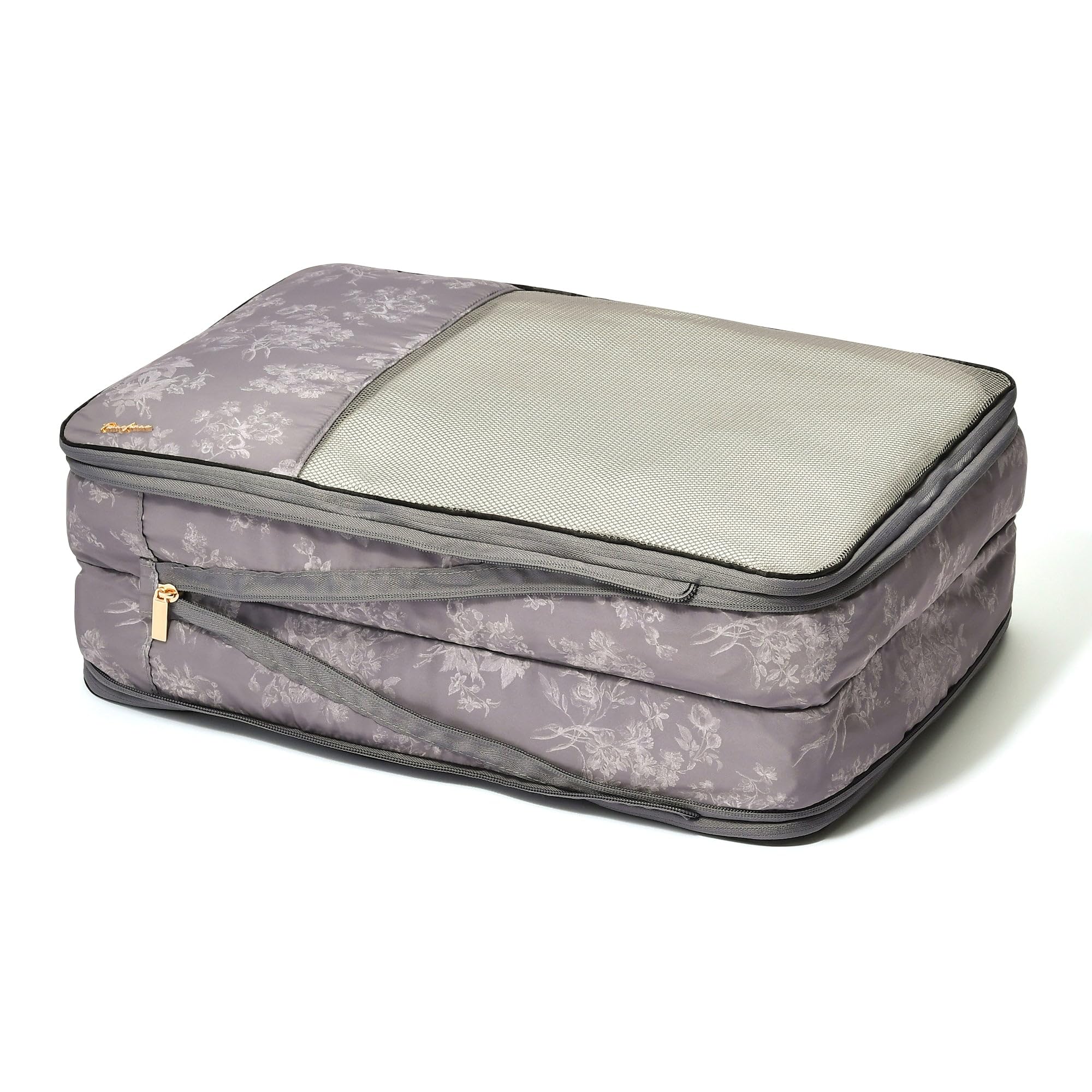

Francfranc Classic Flower Compression Dark Travel Organizer, Large, Gray, Water-Repellent,