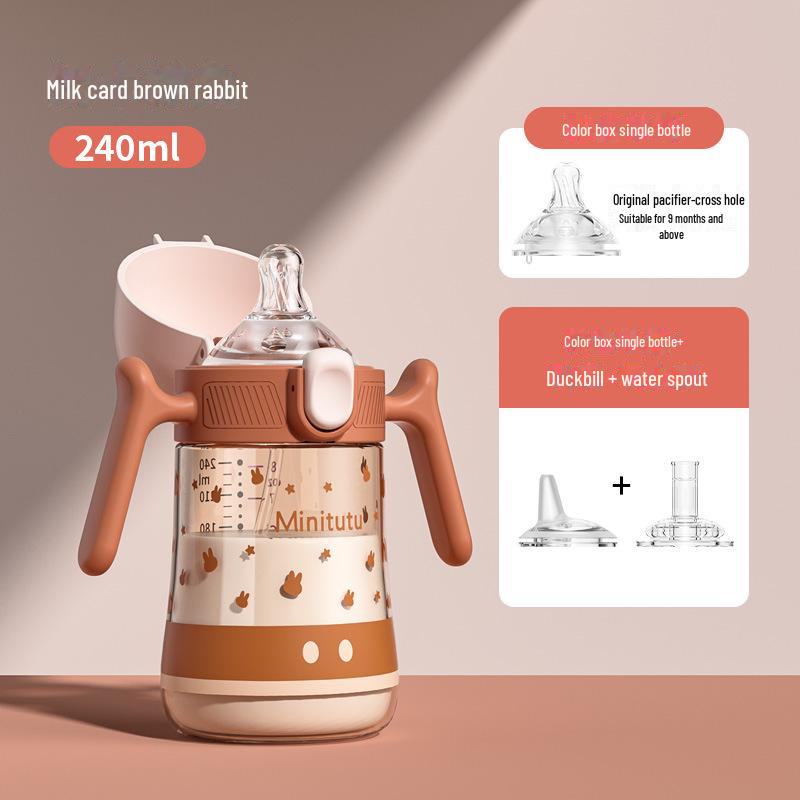 

Бутылка Minitutu с широким горлом, температурно-чувствительной шкалой, откидной крышкой, защитой от падения, метеоризма и присоской-утконосом