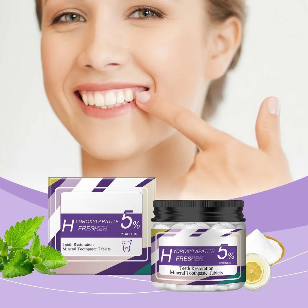 Whitening Toothpaste Tablets Brightening Teeth Cleaning Remove Plaque Stain Fresh Breath Oral Hygiene Care Solid Mint Toothpaste