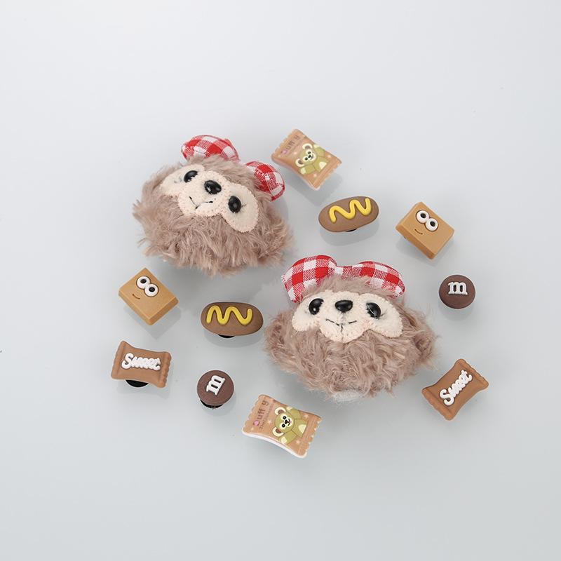 Duffy Shellie May Crocs Charms: Cute Plush Flower Shoe Decorations