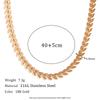MamacitaSlay 316L Stainless Steel Leaf Chain Necklace Bracelet 18K Gold Plated Waterproof Jewelry For Women Trendy Jewelry Set
