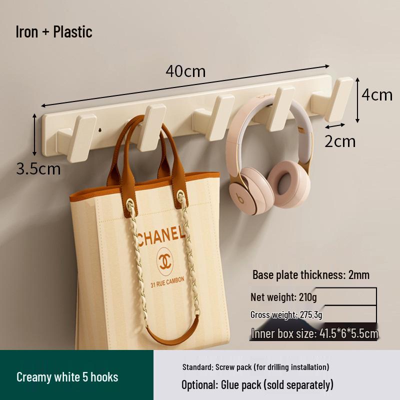 Space Aluminum No-Drill Clothes Hook for Bedroom/Bathroom Doors