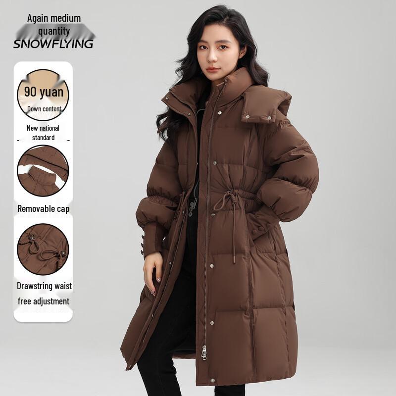 Women s Mid-Length Removable Hood Down Jacket XS