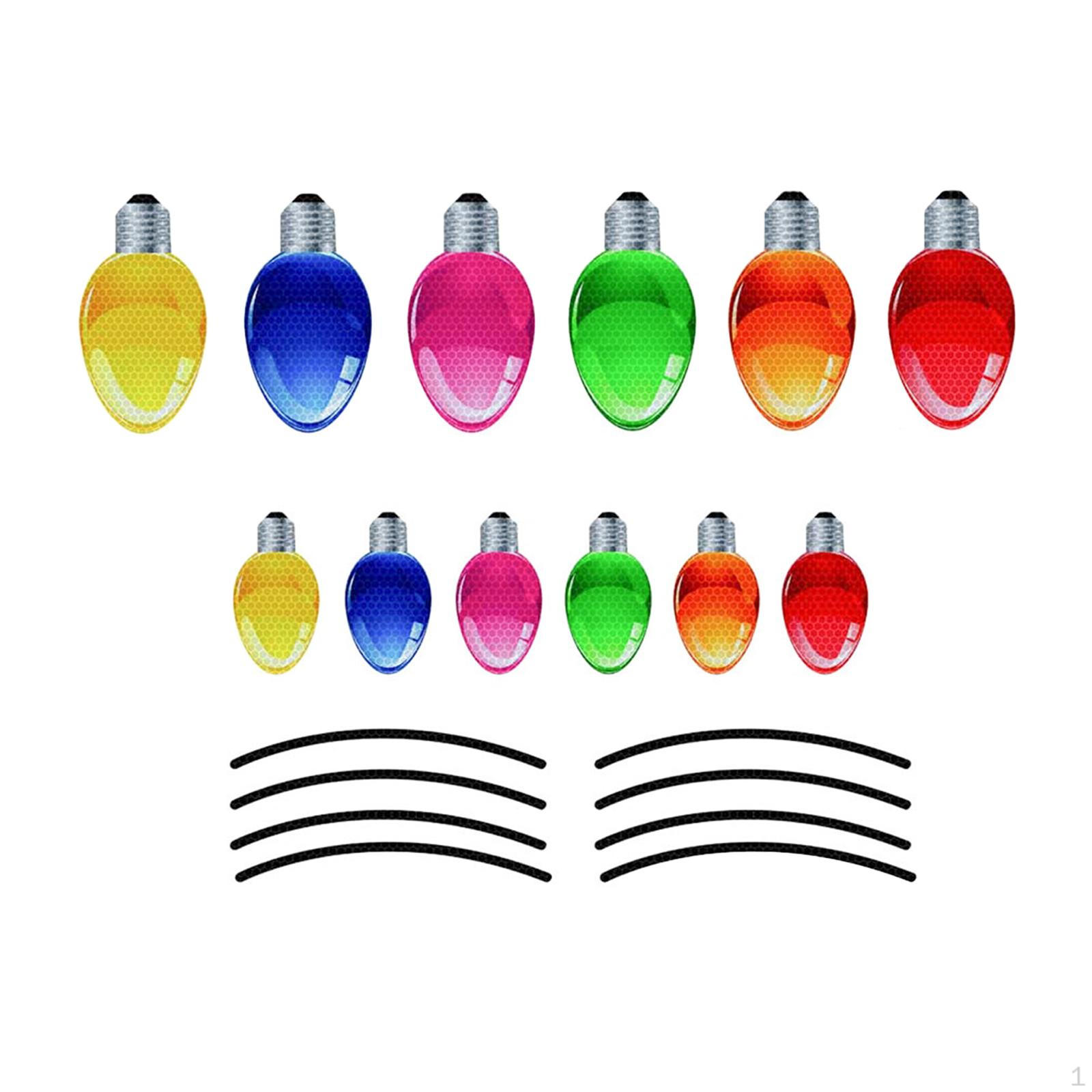 

Рождественские светоотражающие наклейки на автомобиль (Не для алюминиевых автомобилей) Наклейка на холодильник для гаража 12 Bulbs 8 Lines