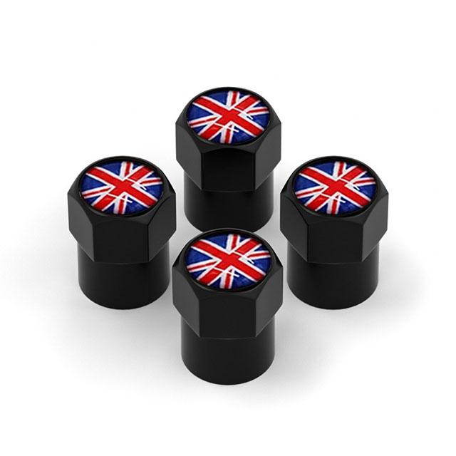 4Pcs/Set Car Tire Valve Caps Wheel Valve Cap Auto Tyre Air Valve Stem Caps Dust Cover for F1 UK Flag Car Vehicles Styling