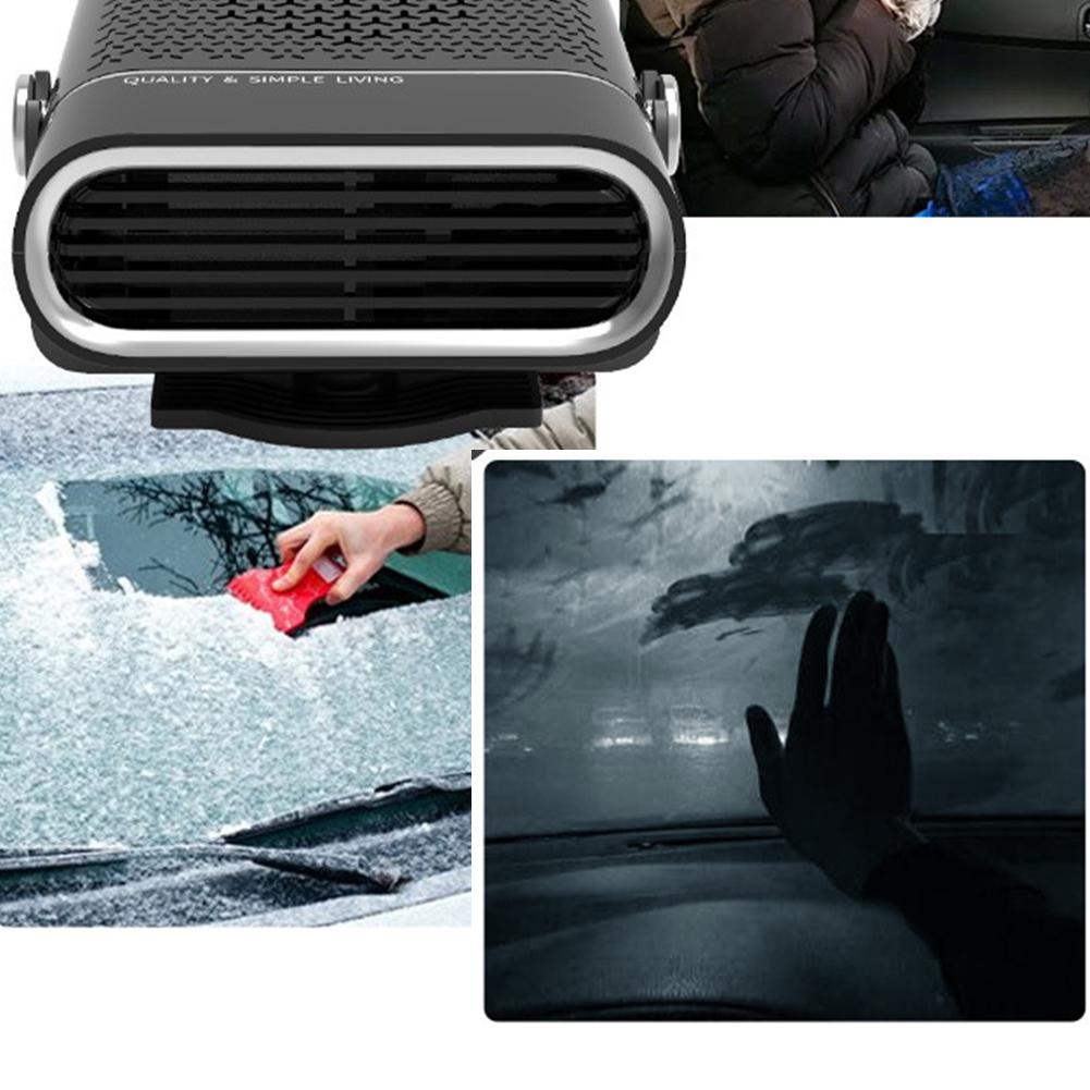 24V 260W Portable Car Heater Fast Heating & Cooling Fan 360° Rotation Defogger/Defroster Cigarette Lighter Plug-in
