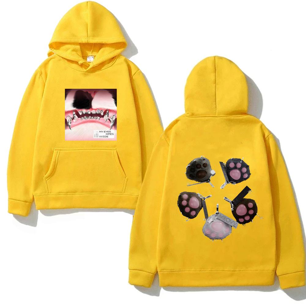 MEOVV-DROP TOP Hettegenser Anime-trykk Hip Hop Grunge Genser Dame/herre Fleece Myke Klær Pop Casual Punk Overdeler