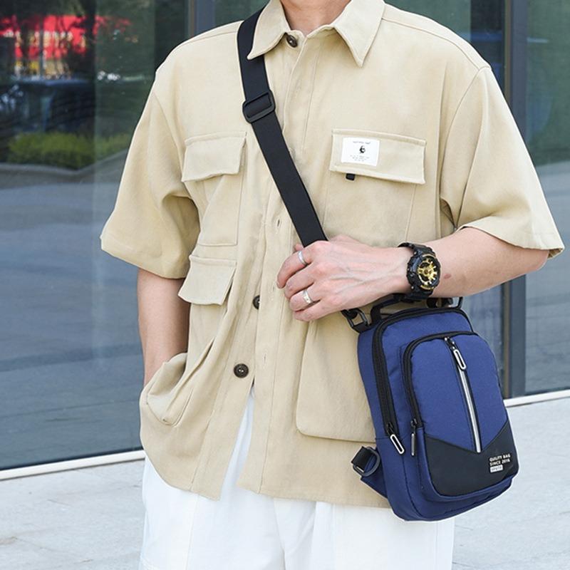 Breast bag men's new fashion casual Oxford cloth messenger bag outdoor multi-purpose shoulder messenger bag