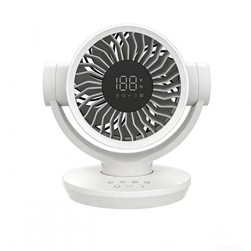 8-Shape Head Shaking Desktop Fan: 100-Speed Adjustable, Silent, Compact Summer Circulation