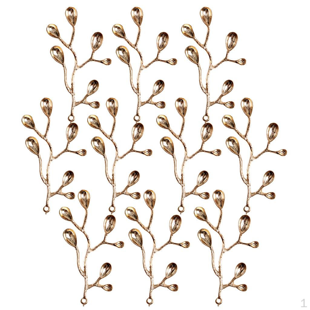 10x Gold Alloy Branch Pendants Charms for Embellishment of