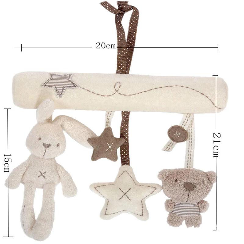 New Hanging Bed Rabbit Baby Hand Bell Safety Seat Plush Toy Multifunctional Plush Toy Stroller Mobile Gifts