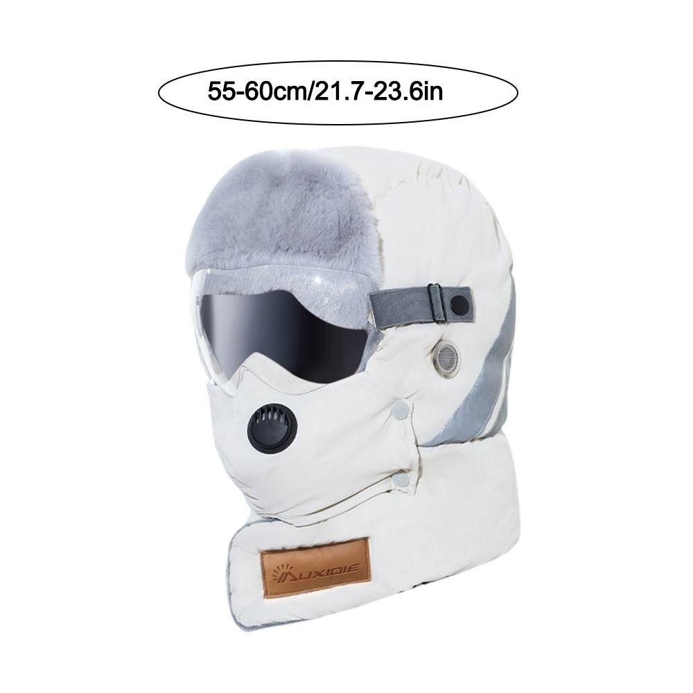 Unisex Bomber Hat Thickened Keep Warm Russian Ushanka Hat Windproof with Goggles Cycling Ear Protection Hat for Outdoor Sports