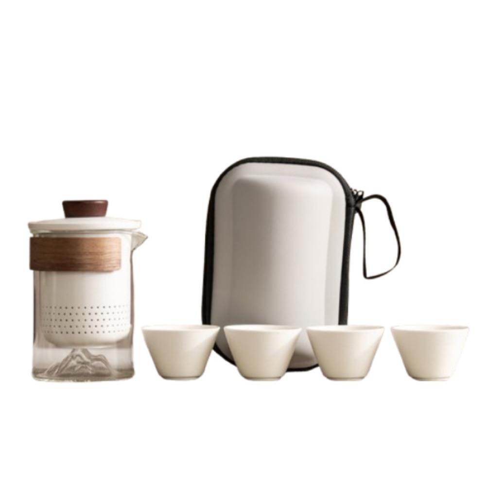 with tea strainer Travel Ceramic Teapots Chinese Style Mini Tea Cup Set  Teas Brewing Utensils
