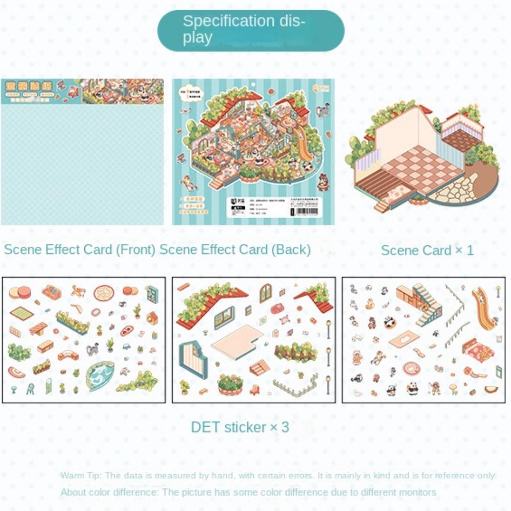 Forest Party 3D Landscape Sticker Paper Multi-functional Cabin Scene Game Stickers Card Lover