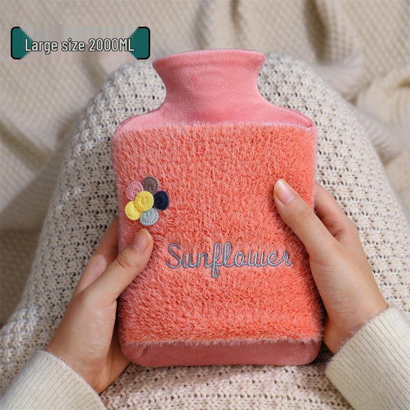 Large Hot Water Bottle - Versatile Hand Warmer & Belly Heat Pack with Water Injection