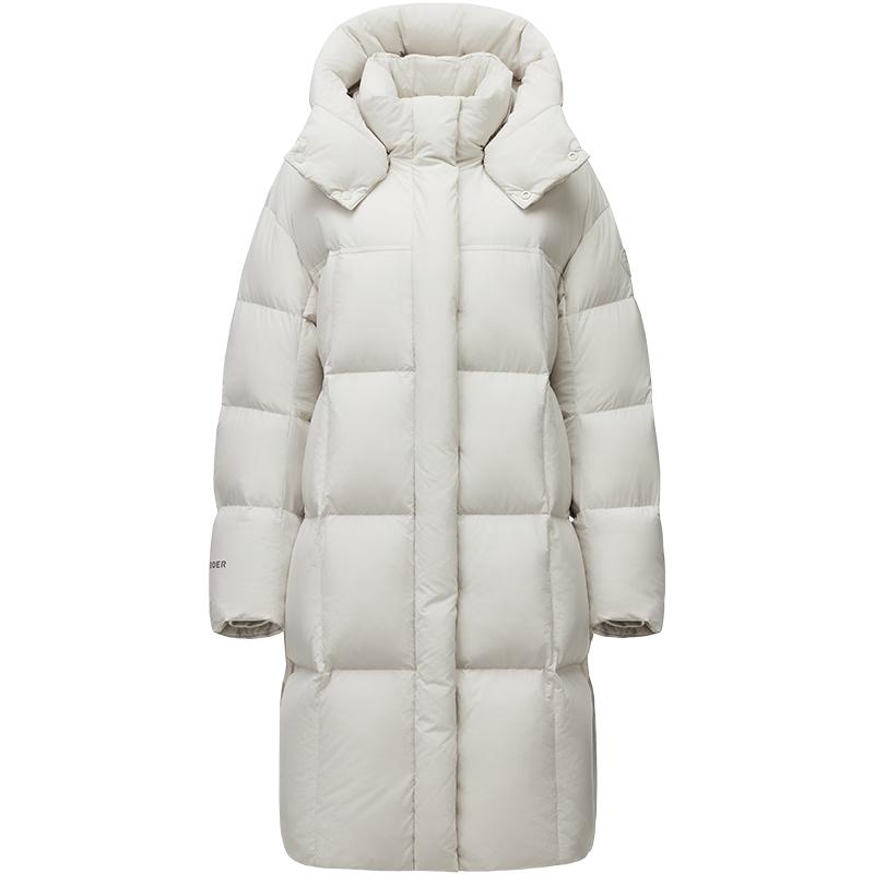 Tanboer Women s Long Goose Down Puffer Winter High-Neck Hooded Coat 530858D L