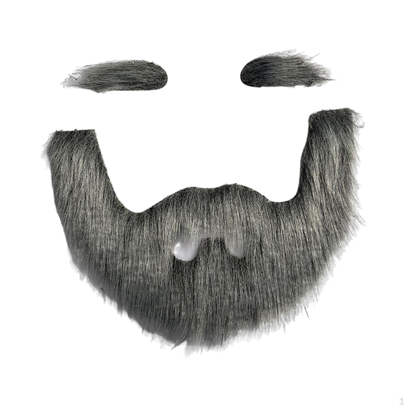 

Набор накладных бороды и бровей, костюм с искусственными усами, волосы на лице для праздничного оперного театра Gray Black