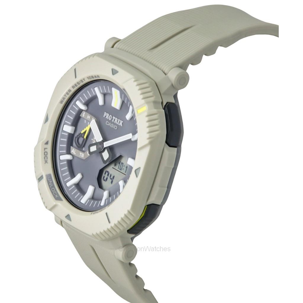 Casio Pro Trek Analog Digital Smartphone Link Curea Rășină Cadran Gri Tough Solar PRJ-B001-7 100M Ceas pentru Bărbați