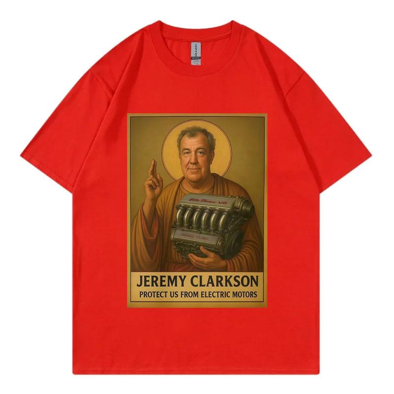 Jeremy Clarkson Protect Us From Electric Motors Tshirt Top Gear Funny Meme Graphic T Shirt Unisex Casual Fashion Loose Tshirts