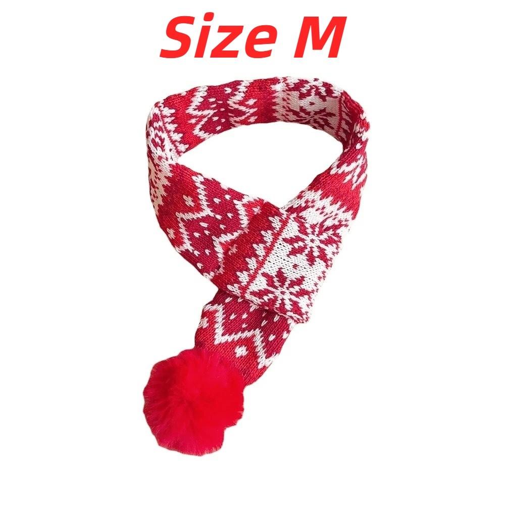 Thick Knit Cat Santa Hat Elastic Strap Pet Winter Warmer Christmas Dog Scarf  Festive Costume